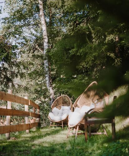 seating lounge in the forest