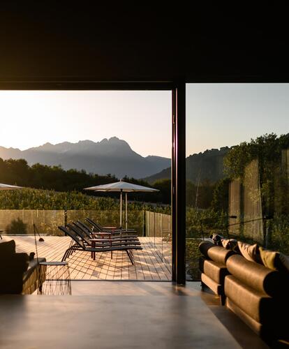 view of the terrace at the Design Hotel Tyrol