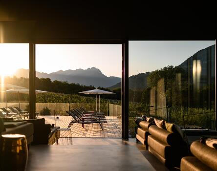 view of the terrace at the Design Hotel Tyrol