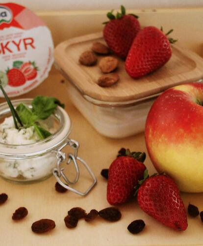 breakfast with fruit and yogurt