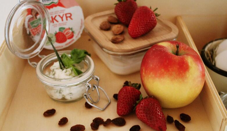 breakfast with fruit and yogurt