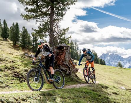 Due mountain biker percorrono un trail